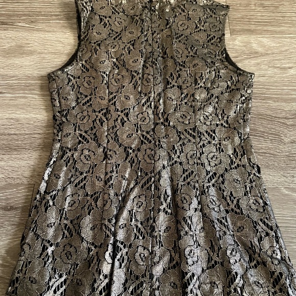 NWT White House Black Market gold/black lace dress - Picture 7 of 7